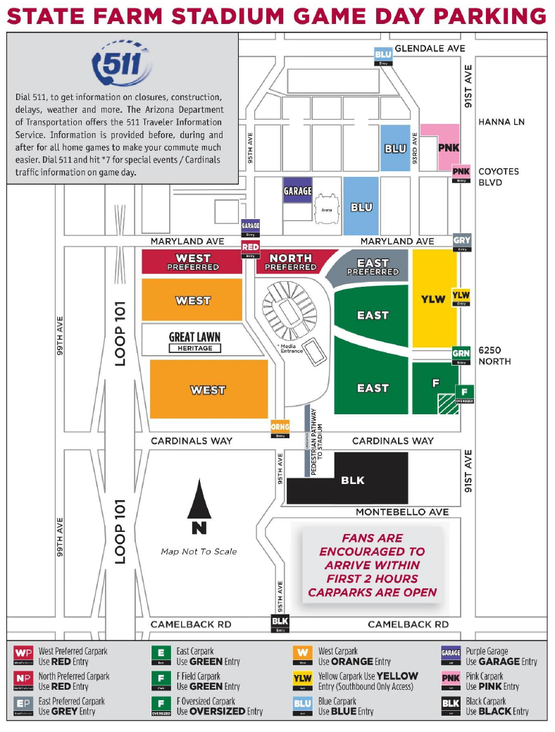 Cardinal Stadium Parking Map